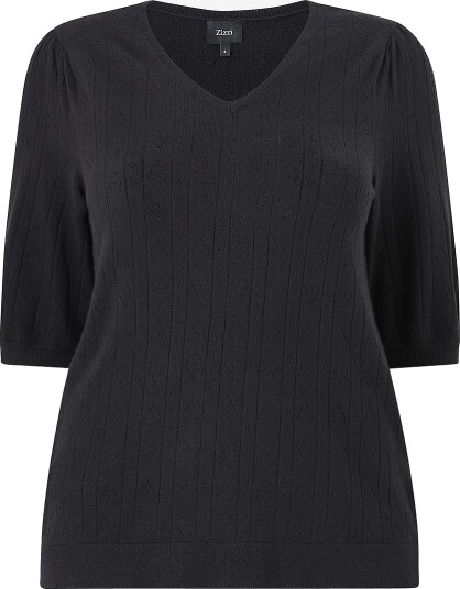 Zizzi Genser Mella 1/2 Pullover Svart