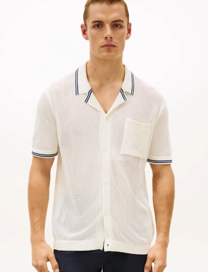 Tommy Hilfiger Open Knit Shirt Cream XL