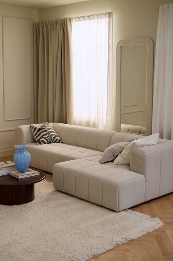 Ellos Home Sofa Corvetta 4 seter med sjeselong Hvit Ellos Home Sofa Corvetta 4 seter med sjeselong Hvit