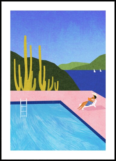 Poolside Ocean View Plakat / 50x70