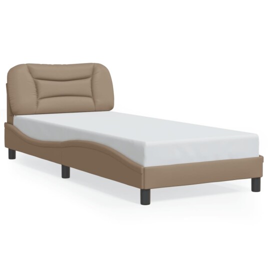 Sengeramme med LED-lys cappuccino 180x200 cm kunstig lær 8721012356115