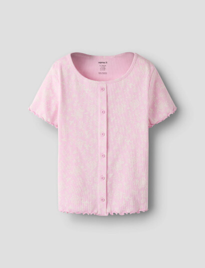 Name It Nkfvemia Aop Ss Slim Top Pink 158 164 Name It Nkfvemia Aop Ss Slim Top Pink 158 164