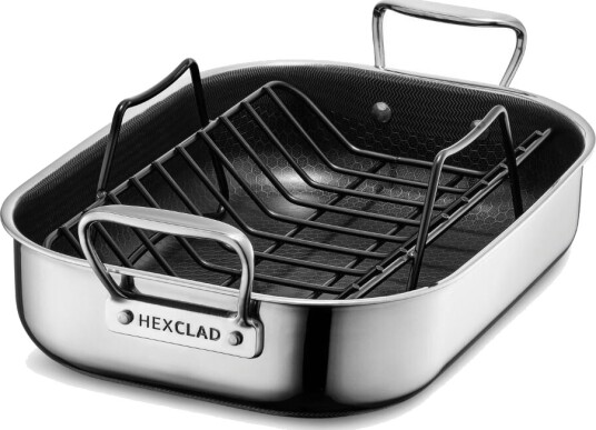 Hexclad Ovnspanne m/ Stativ 35x25x8 cm Hexclad Ovnspanne m/ Stativ 35x25x8 cm