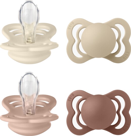 BIBS Supreme Smokk 4-Pakk Silikon Stl 1 Ivory/Vanilla/Blush/Woodchuck