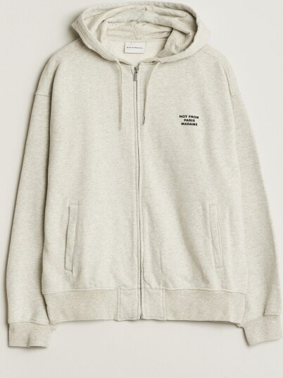 Drôle de Monsieur Slogan Full Zip Hoodie Grey
