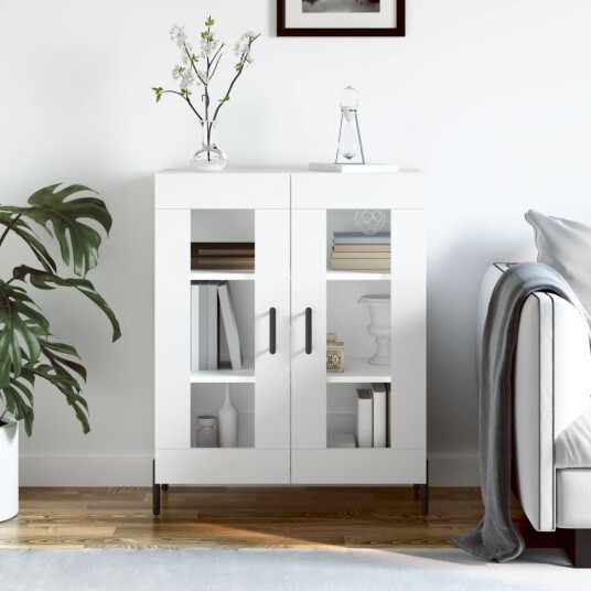 vidaXL Skjenk hvit 69,5x34x90 cm konstruert tre vidaXL Skjenk hvit 69,5x34x90 cm konstruert tre