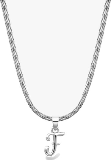 Who Is She Bone Letter Necklace Silver Sølv ONE SIZE