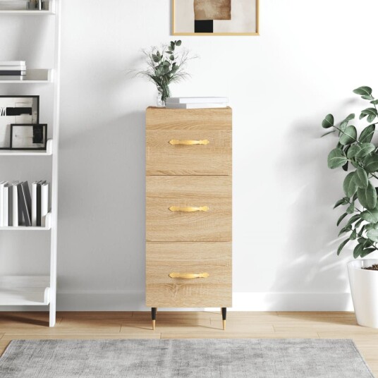 vidaXL Skjenk sonoma eik 34,5x34x90 cm konstruert tre