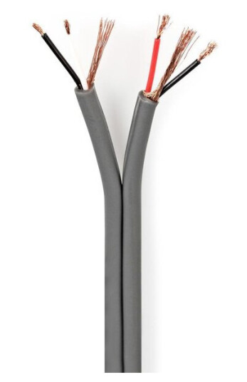 Nedis 100 m Lydkabel 2 x 0.16 mm² Balansert Mørk Grå PVC