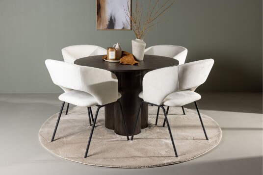 Venture Home Olivia Spisegruppe 110 cm Rund med 4 Day Stoler Mocca Venture Home Olivia Spisegruppe 110 cm Rund med 4 Day Stoler Mocca