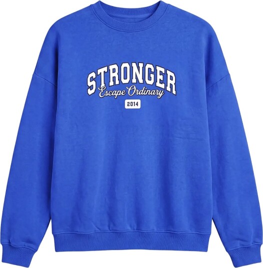 STRONGER Comfy Sweatshirt   Blue   S