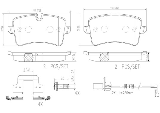 Bremseklosser BREMBO P85120NX