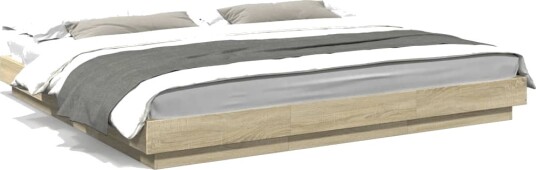 Sengeramme med LED-lys sonoma eik 180x200 cm konstruert tre 8721102617171 Sengeramme med LED-lys sonoma eik 180x200 cm konstruert tre 8721102617171