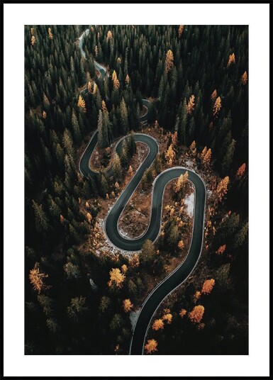 Winding Road in the Forest Plakat Plakat / 21x30cm Winding Road in the Forest Plakat Plakat / 21x30cm