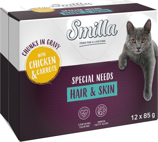 Smilla Våtfôr Biter Med Grønnsaker Hair & Skin Med Gulrøtter Og Gulrøtter 24 X 85 G
