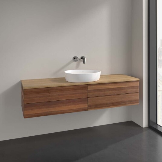 Villeroy & Boch Antao Servantskap med 4 skuffer 160x50x36 cm m/lys Valnøtt/Eik