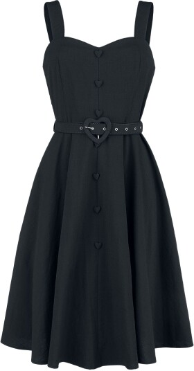 Voodoo Vixen Rockabilly Kort kjole Frenchie Flare Halter Dress S til 4XL Damer svart