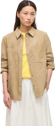 ROUGE EDIT Roudarla L/S Suede Shirt/Pf   Beige   40