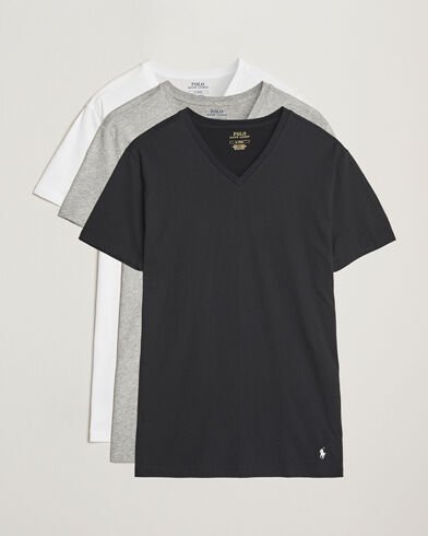 Polo Ralph Lauren 3-Pack V Neck T-Shirt White/Grey/Black Polo Ralph Lauren 3-Pack V Neck T-Shirt White/Grey/Black