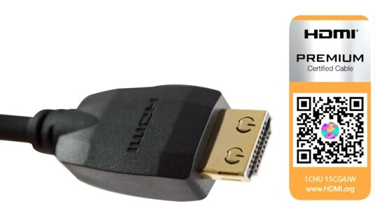 SCP HDMI Premium HEC -  1,8 m Install HDMI kabel m/Ethernet Sort 4K