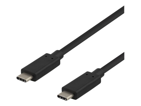 Deltaco 1m USB-C kabel 3.1 Gen 2 med 60W strømlevering - svart Deltaco 1m USB-C kabel 3.1 Gen 2 med 60W strømlevering - svart