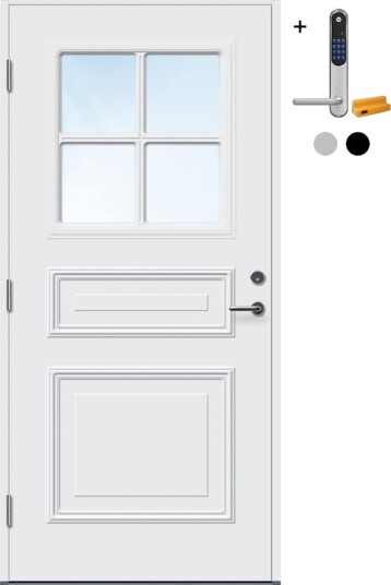 Ytterdør Bygg1 Grimstad med Yale Doorman Classic Home