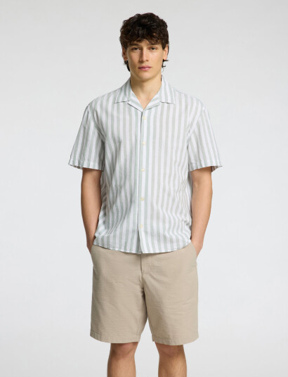 Selected Slhrelaxnew-Linen Shirt Ss Resort - Green - M Selected Slhrelaxnew-Linen Shirt Ss Resort - Green - M