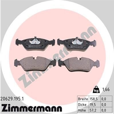 Bremseklosser ZIMMERMANN 20629.195.1 Bremseklosser ZIMMERMANN 20629.195.1