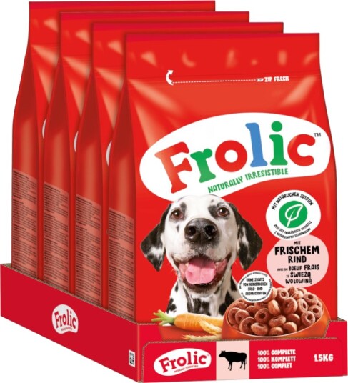 Frolic Tørrfôr Gulrøtter + Korn Okse 6 kg 4 X 1.5 kg Frolic Tørrfôr Gulrøtter + Korn Okse 6 kg 4 X 1.5 kg