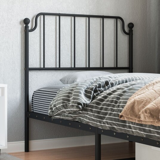 Sengegavl i metall svart 90 cm 8721012212244