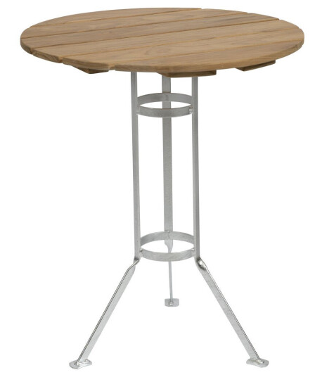 Grythyttan Stålmöbler Bryggeri bord Teak/galvanisert 60 cm Grå