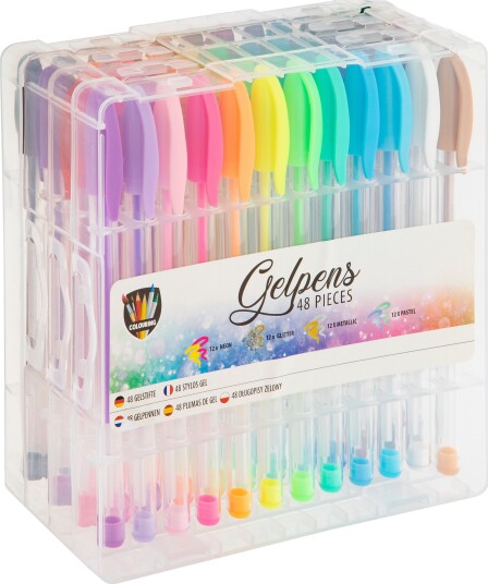 Grafix Gelpenner 48-pakke Glitter/Neon/Metallic/Pastell Grafix Gelpenner 48-pakke Glitter/Neon/Metallic/Pastell