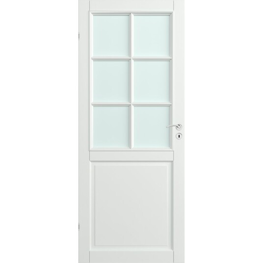 Saga Dørblad Sindre 80x210 Hvit Uten Karm 2x3 Ruter