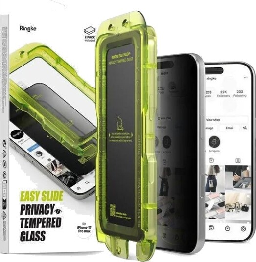 Ringke Easy Slide 2-pack Privacy Glass for iPhone 17 Pro Black