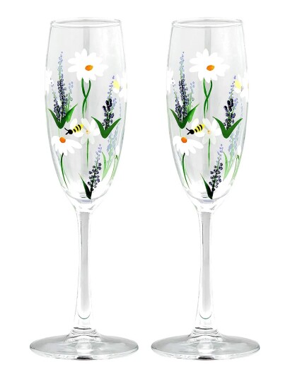 Anna + Nina Springtime Toast Champagne Flute Set Of 2 - Nude - 20 ML Anna + Nina Springtime Toast Champagne Flute Set Of 2 - Nude - 20 ML