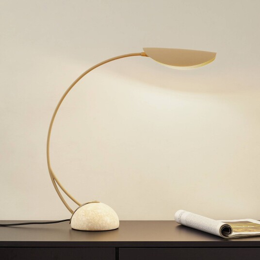 Lucande Rivera bordlampe beige metall stein 51 cm G9 Lucande Rivera bordlampe beige metall stein 51 cm G9