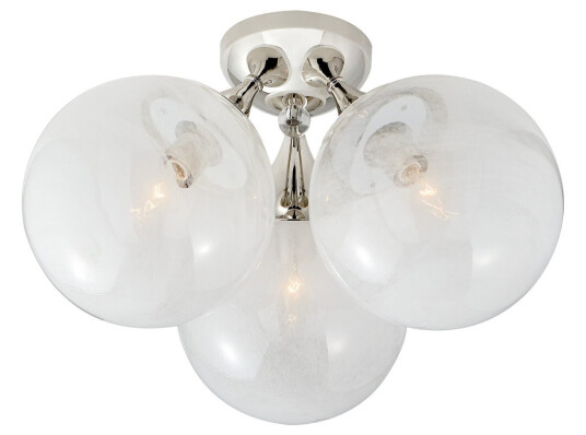 Cristol plafond trippel nickel