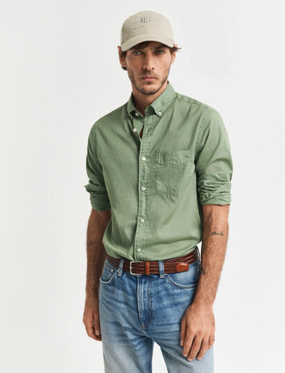 GANT Reg Sunfaded Voile Shirt - Green - XXXL GANT Reg Sunfaded Voile Shirt - Green - XXXL