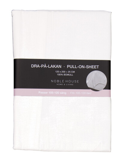 Noble House Fitted Sheet 120X200Cm - White - 120X200CM