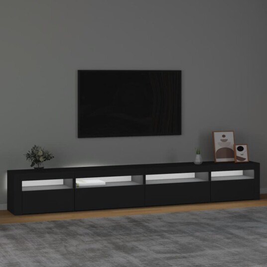 vidaXL TV-benk med LED-lys svart 270x35x40 cm