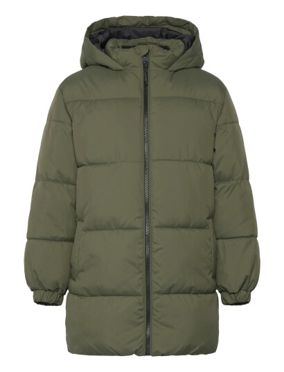 Mango Long Coat With Padded Lining - Green - 6