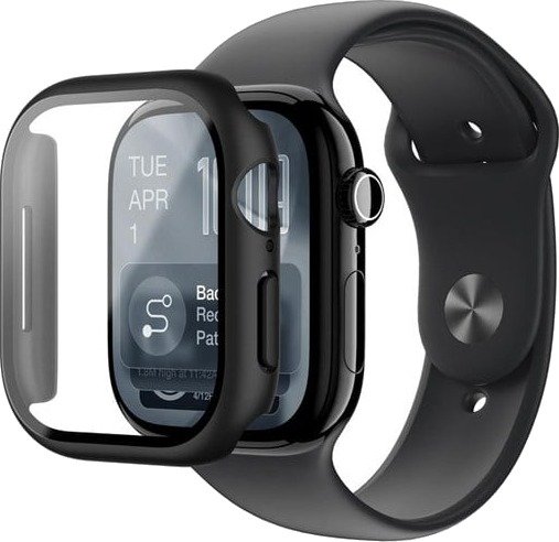 AmazingThing Radix Glass Screen Protector with Case for Apple Watch Series 11 42mm - Black