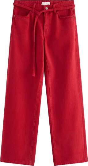 Lindex Wide Peggy Trousers DARK DUSTY RED 44