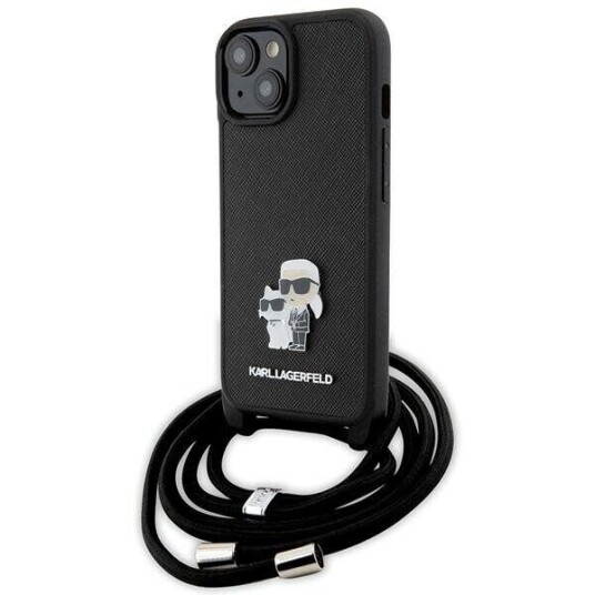 Karl Lagerfeld Hardcase til iPhone 15 6.1" Svart Crossbody Saffiano