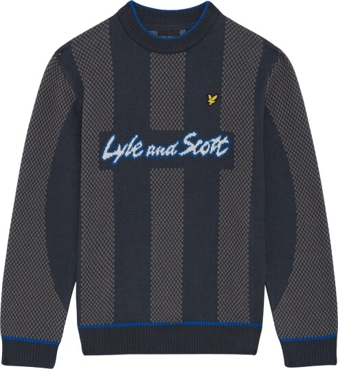 Lyle & Scott Genser Strikk Fotball Observatør Grey Lyle & Scott 12 13 år (152 158) Genser Blå Grå Hvit Marineblå