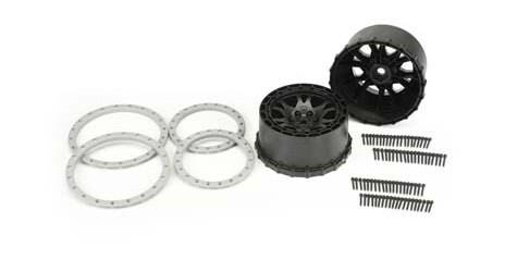 Pro-Line 276303 Impulse Pro-Loc Black Wheels w/Stone Gray Ring