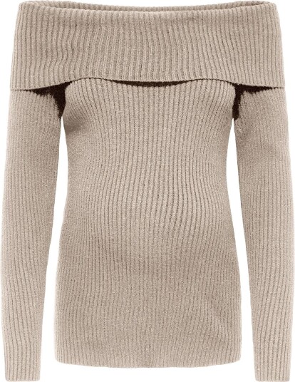 Only Maternity Olmkatia Ls Off Shoulder Knt MOCHA MERINGUE M