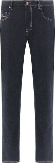 Paul & Shark Men"s Red Rivet 5 Pockets Jeans DEEP BLUE DENIM 54