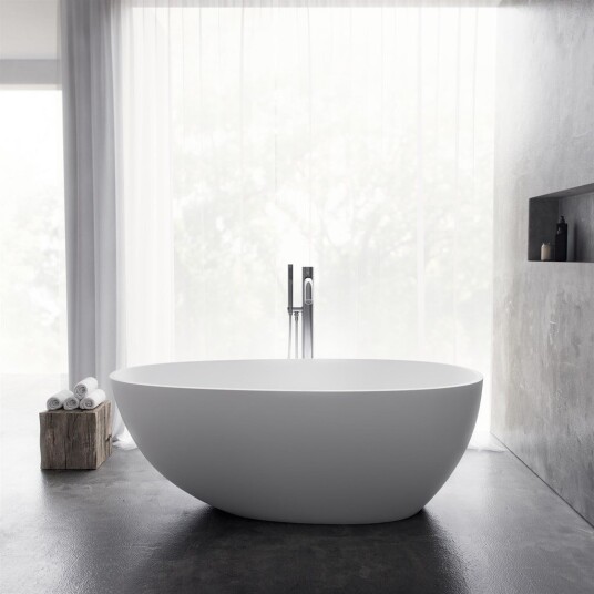 Pulcher Boheme XL 150 Badekar 150x76 Massiv Matt Hvit SolidTec Pulcher Boheme XL 150 Badekar 150x76 Massiv Matt Hvit SolidTec