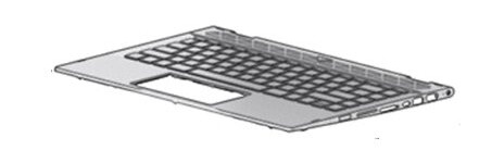Hp L18953-041, Kabinett + Tastatur, Tysk, Bakgrunnsbelyst Tastatur, Hp, Pavilion X360 14M-Cd